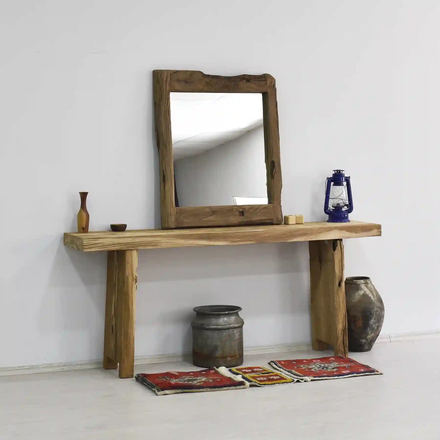 Rustikale Badezimmerwaschtische - Schmaler Bauernhausstil, Live Edge Wood