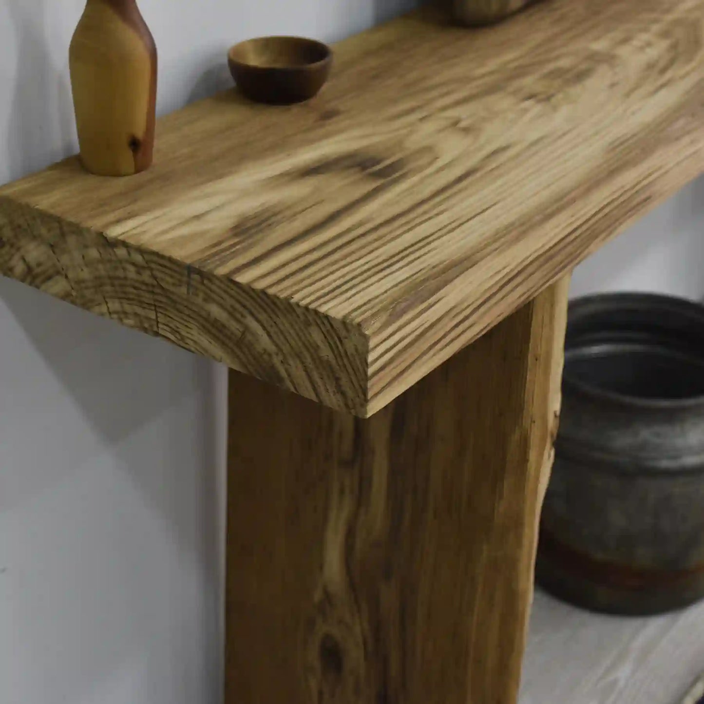 Rustikale Badezimmerwaschtische - Schmaler Bauernhausstil, Live Edge Wood