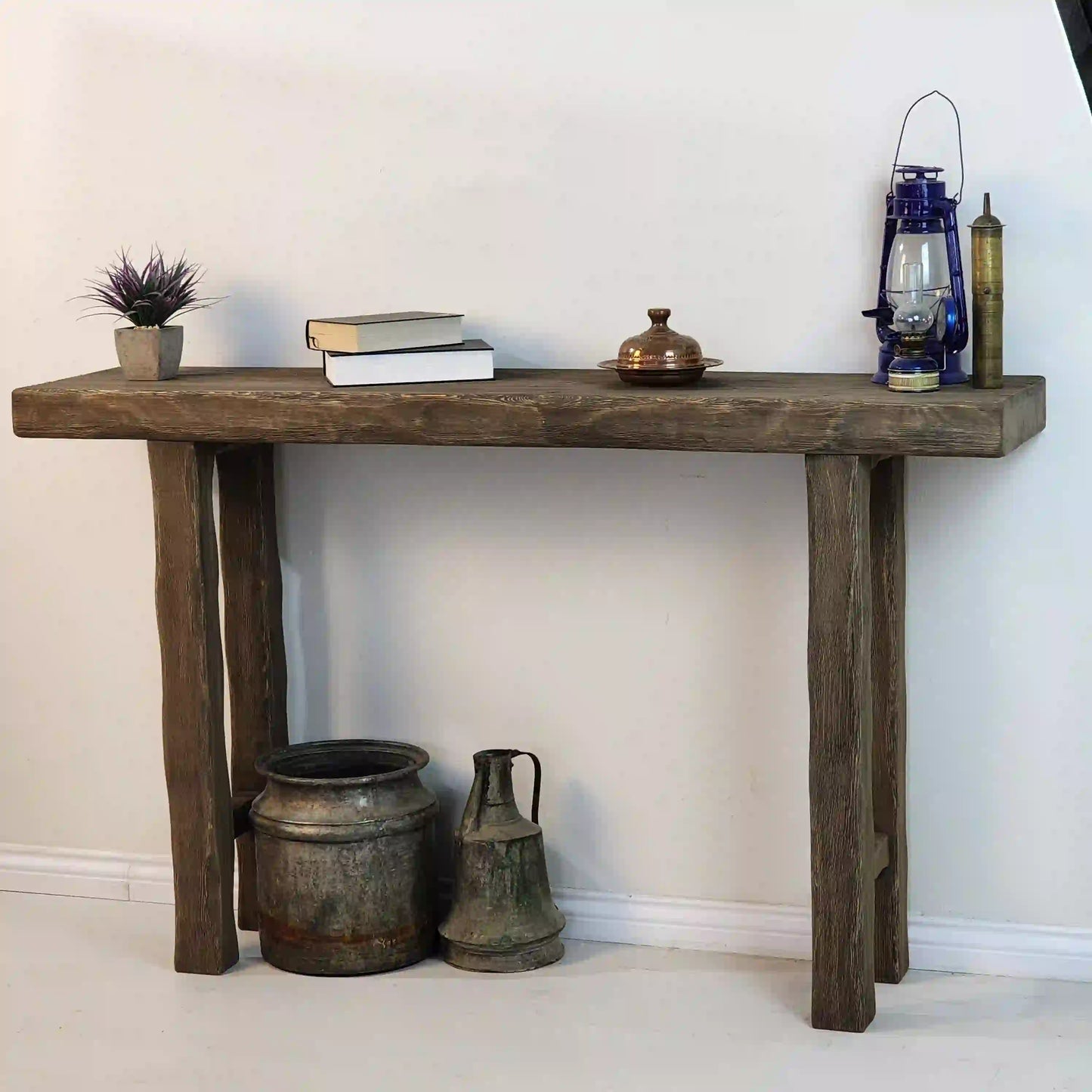 Rustic Entryway Wooden Console Table - Hallway Live Edge Wood