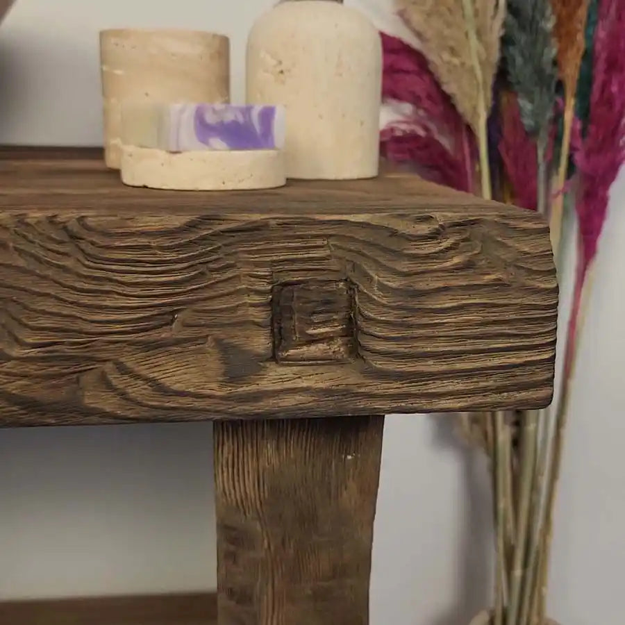 Rustic Bathroom Vanities - Farmhouse Narrow Live Edge Wood Vanity