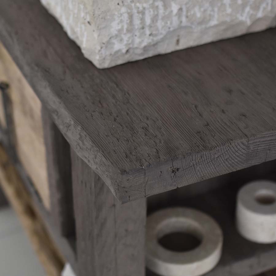 Rustic Bathroom Vanities - Custom Farmhouse Narrow Live Edge Wood