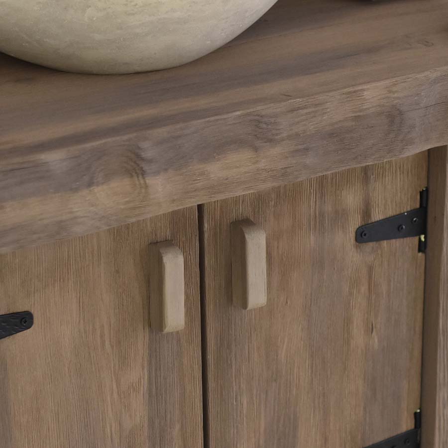 Rustic Bathroom Single or Double Sinks Vanity - Solid Live Edge Wood