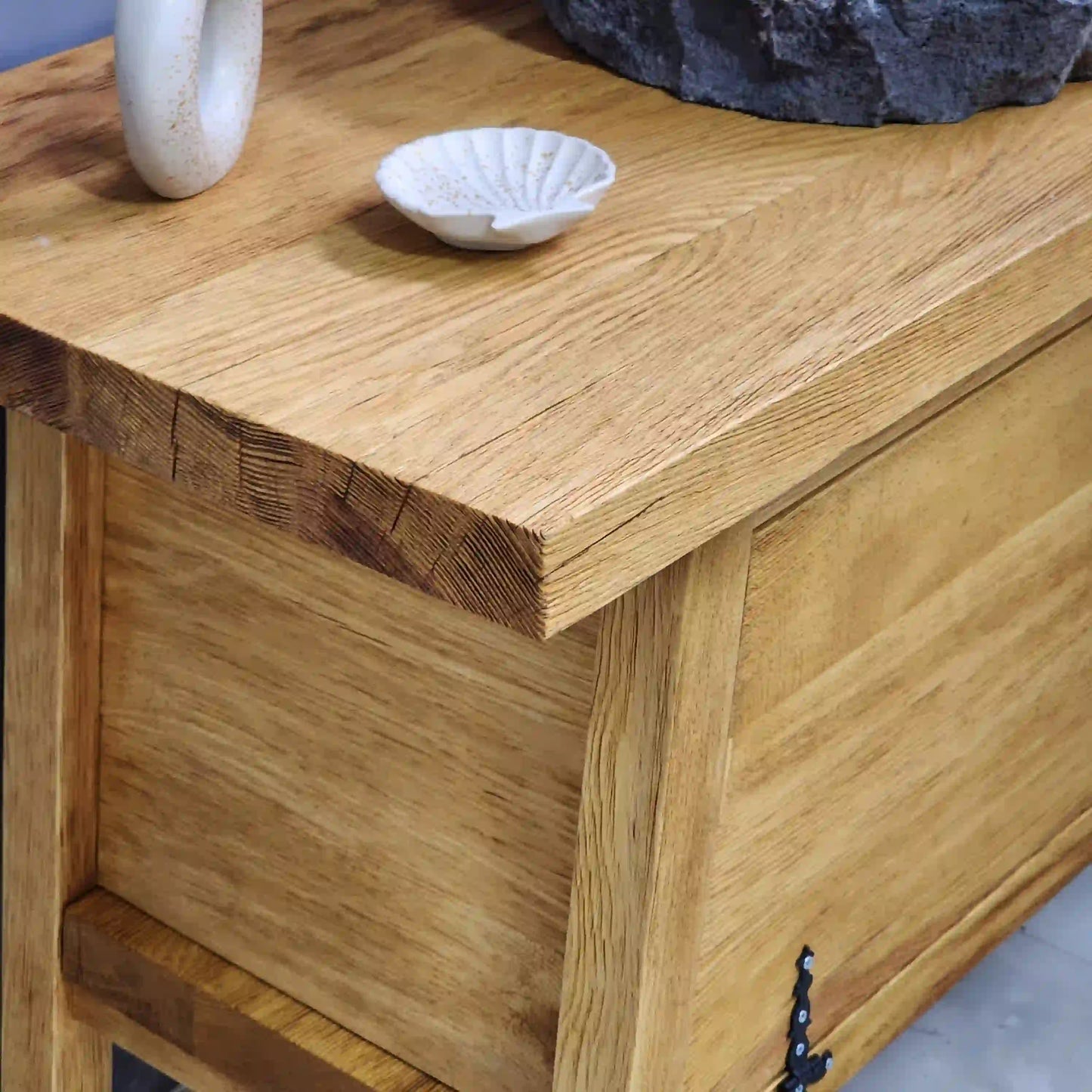 Rustic Bathroom Vanities - Custom Farmhouse Narrow Live Edge Wood