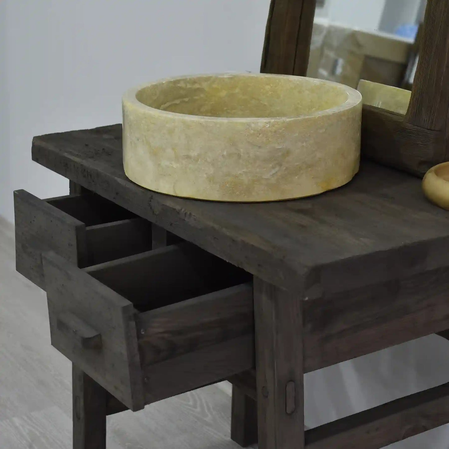 Rustic Bathroom Vanity Sink - Custom Farmhouse Narrow Live Edge Wood