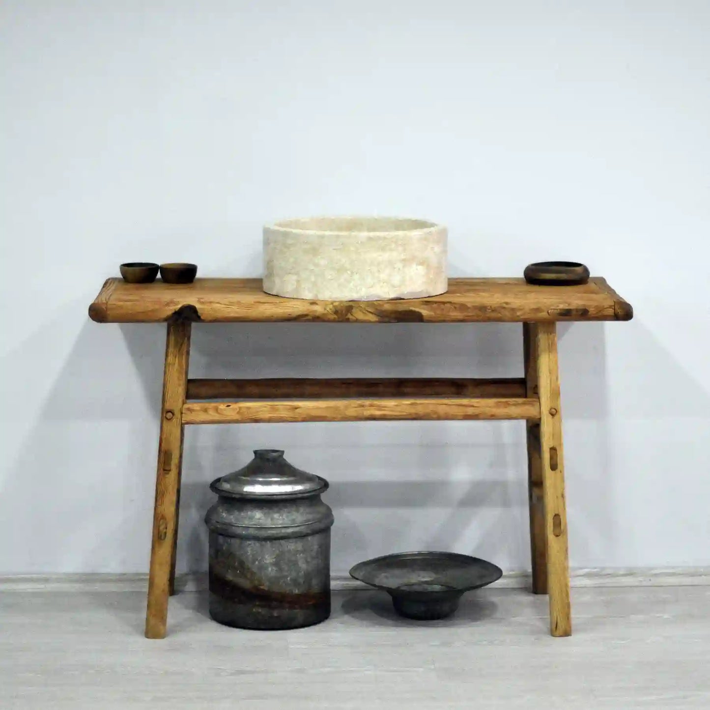 Rustic Bathroom Vanities - Farmhouse Narrow Live Edge Wood