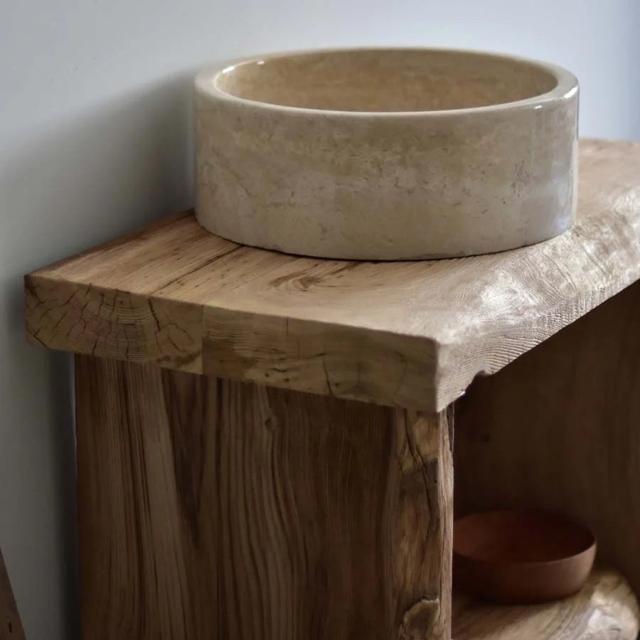 Rustic Bathroom Vanity - Farmhouse Narrow Live Edge Wood Vanities