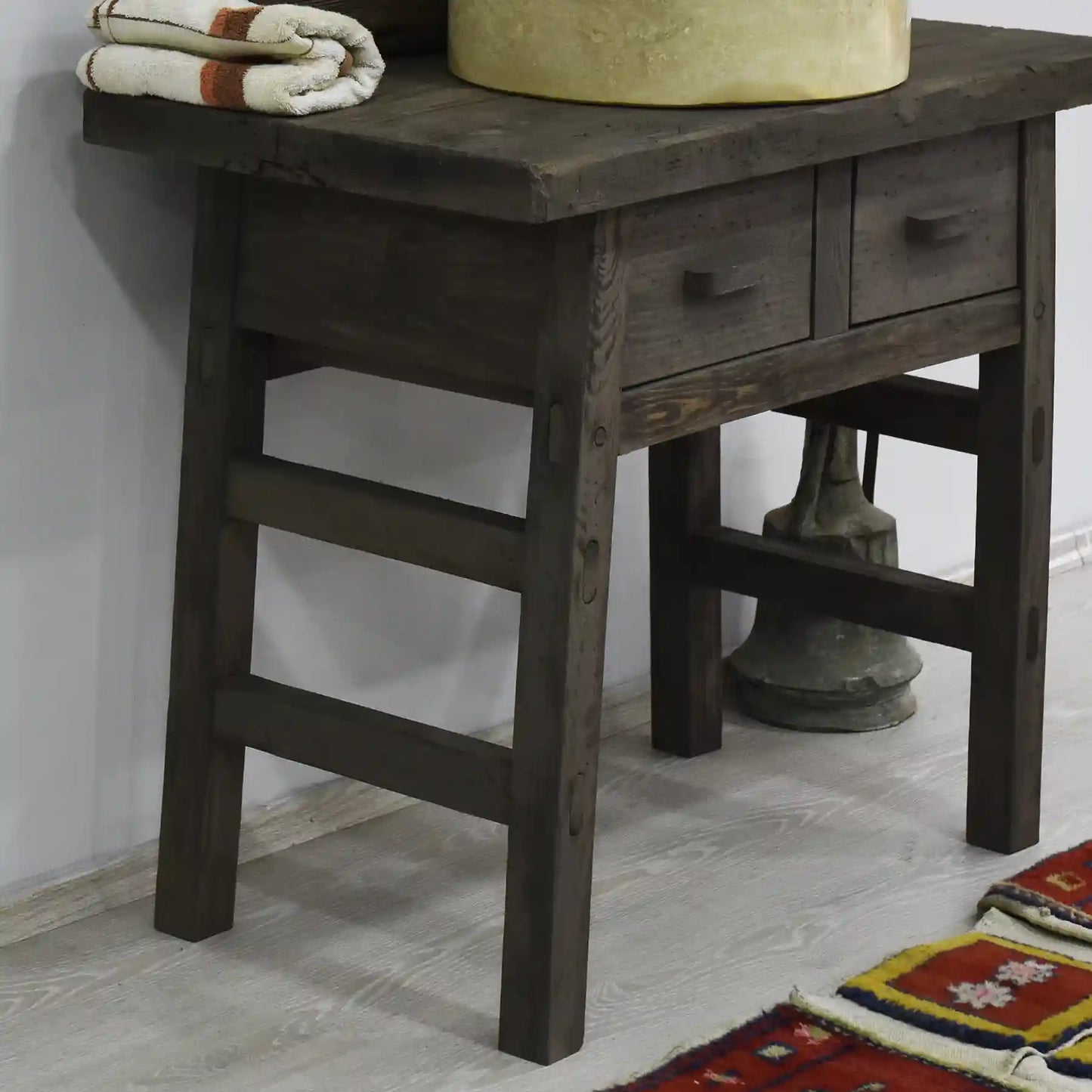 Rustic Bathroom Vanity Sink - Custom Farmhouse Narrow Live Edge Wood