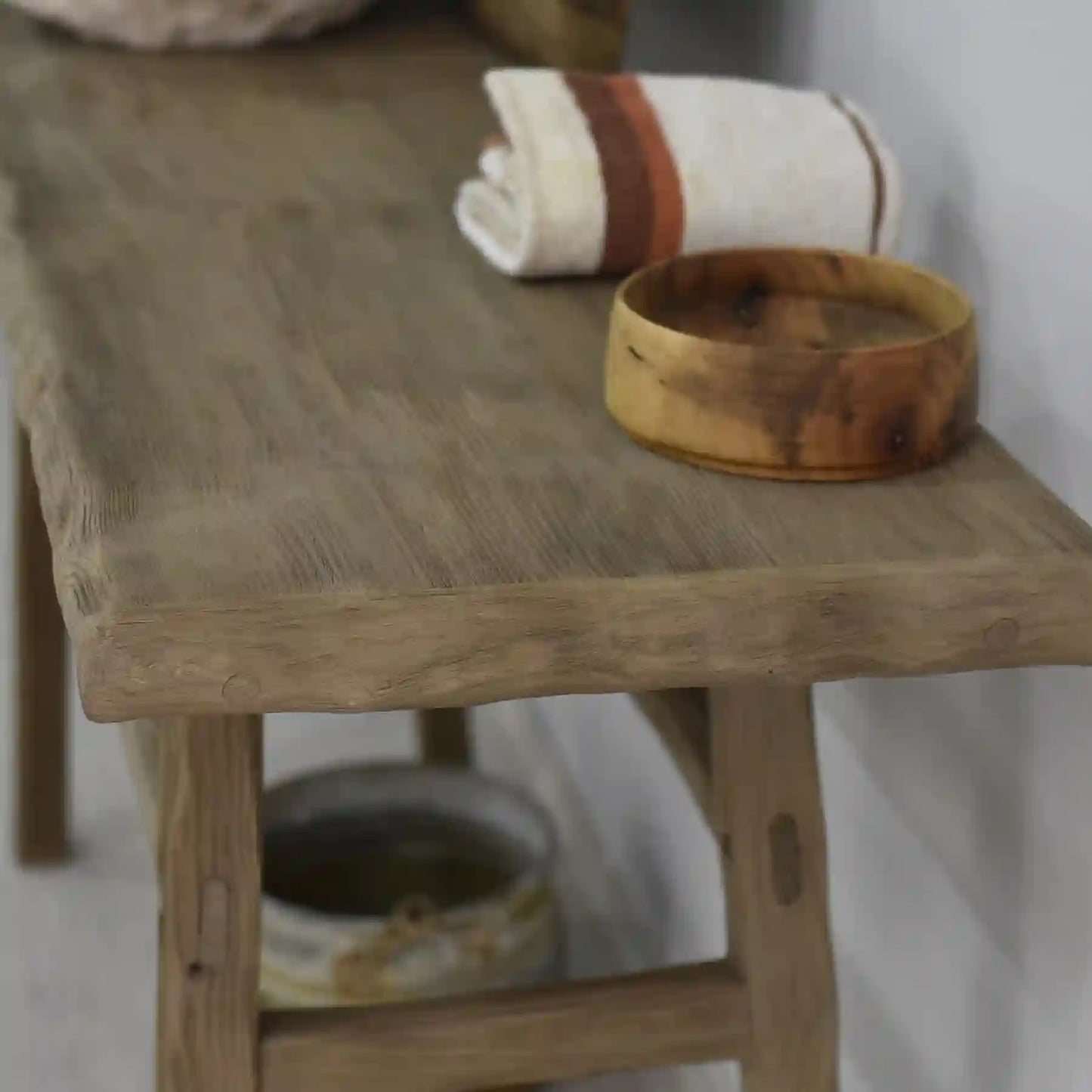 Rustic Bathroom Vanity Sink - Farmhouse Narrow Live Edge Wood