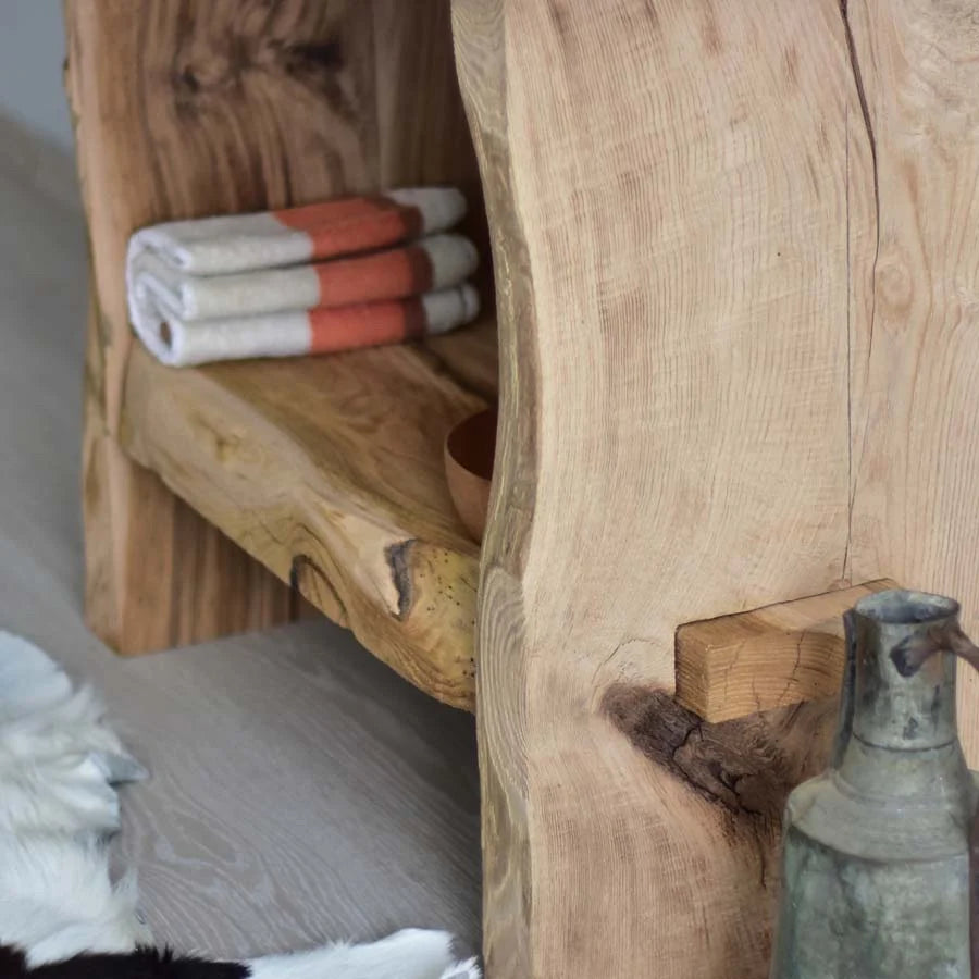 Rustic Bathroom Vanity - Farmhouse Narrow Live Edge Wood Vanities