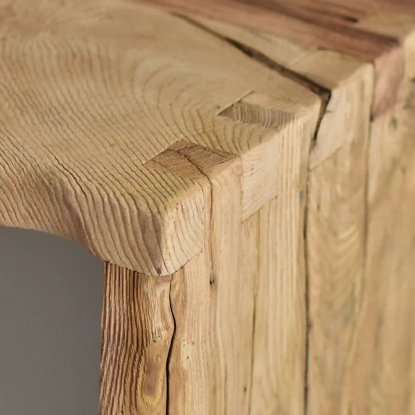 Rustic Entryway Wooden Console Table - Live Edge Chestnut Wood