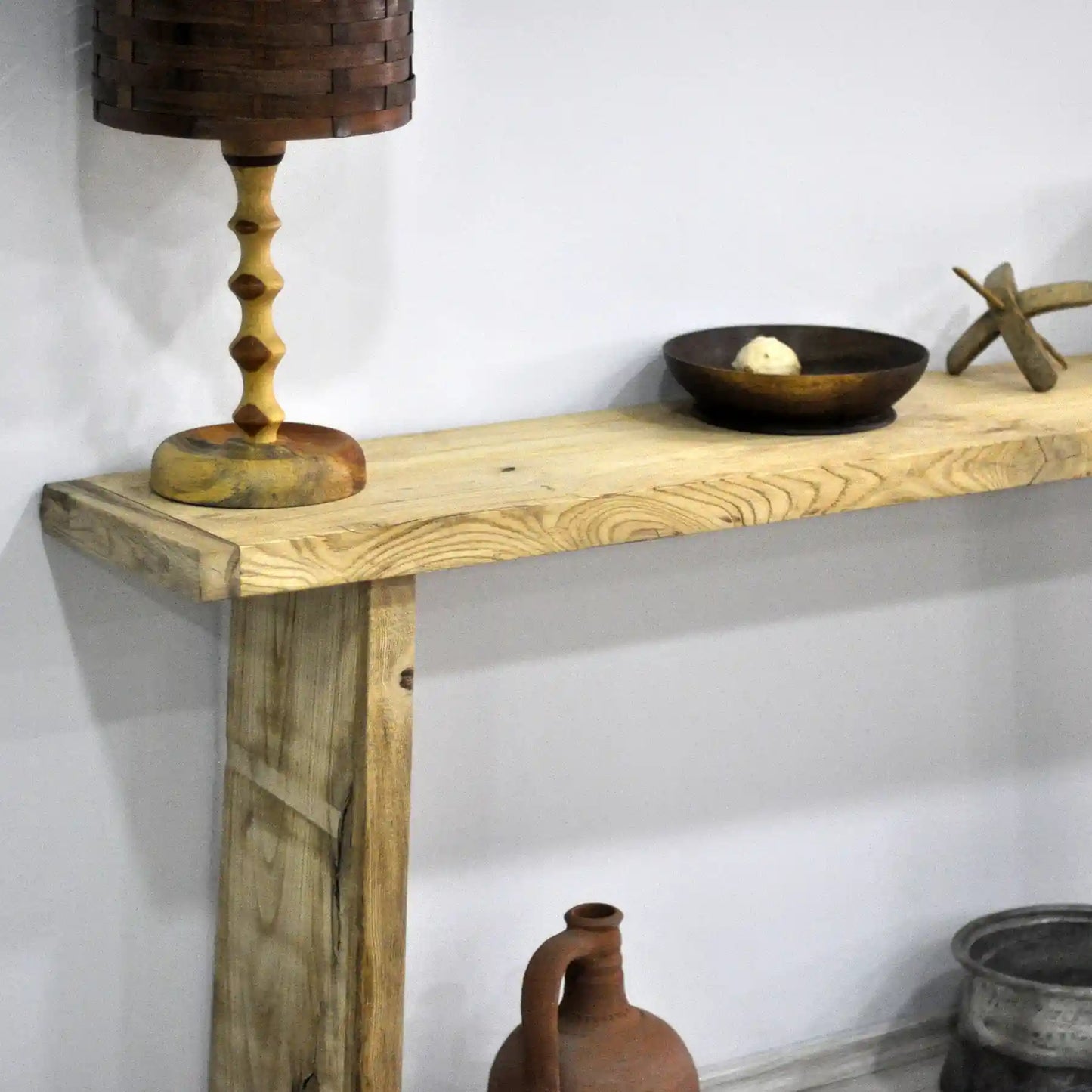 Rustikale Badezimmerwaschtische - Schmaler Bauernhausstil, Live Edge Wood 