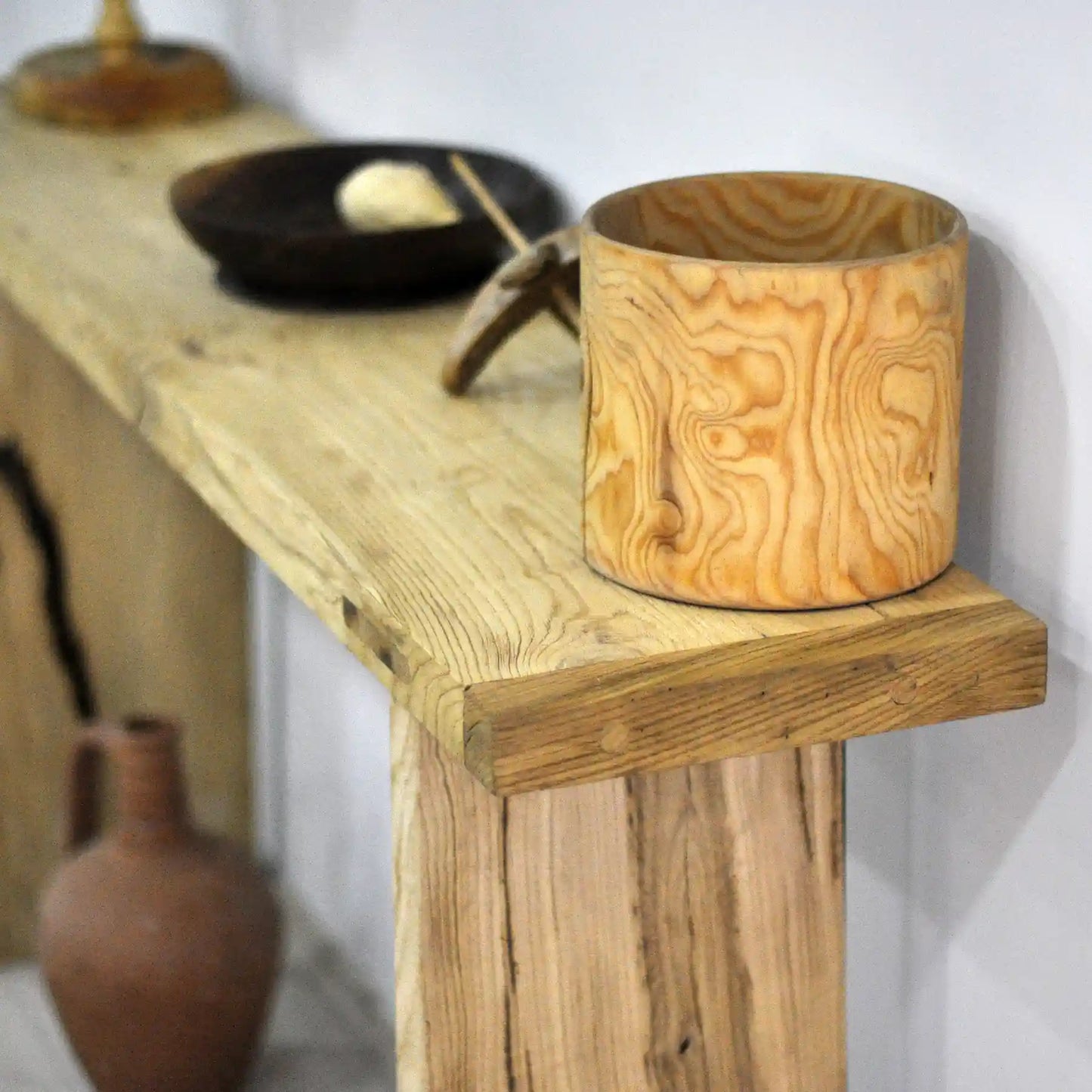 Rustikale Badezimmerwaschtische - Schmaler Bauernhausstil, Live Edge Wood 