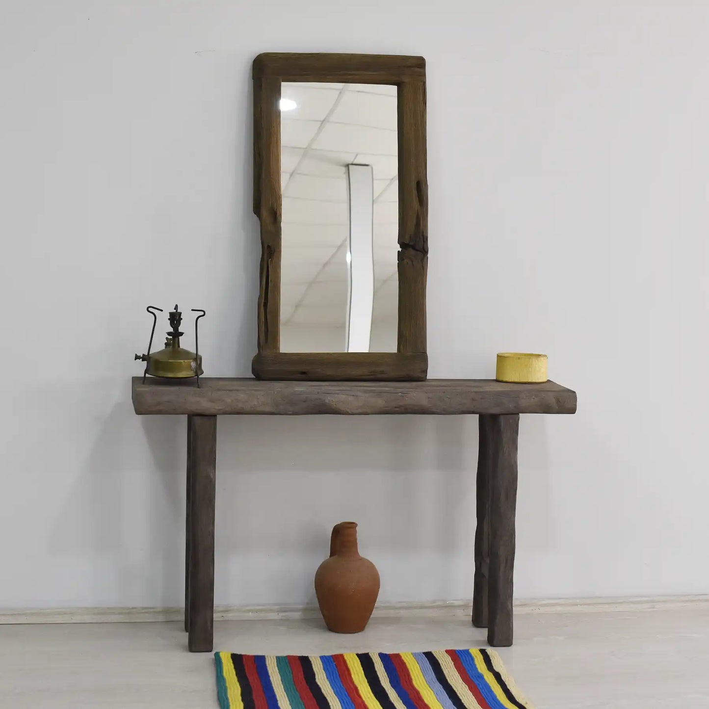 Rustic Entryway Wooden Console Table w.t Live Edge Wood Dresser