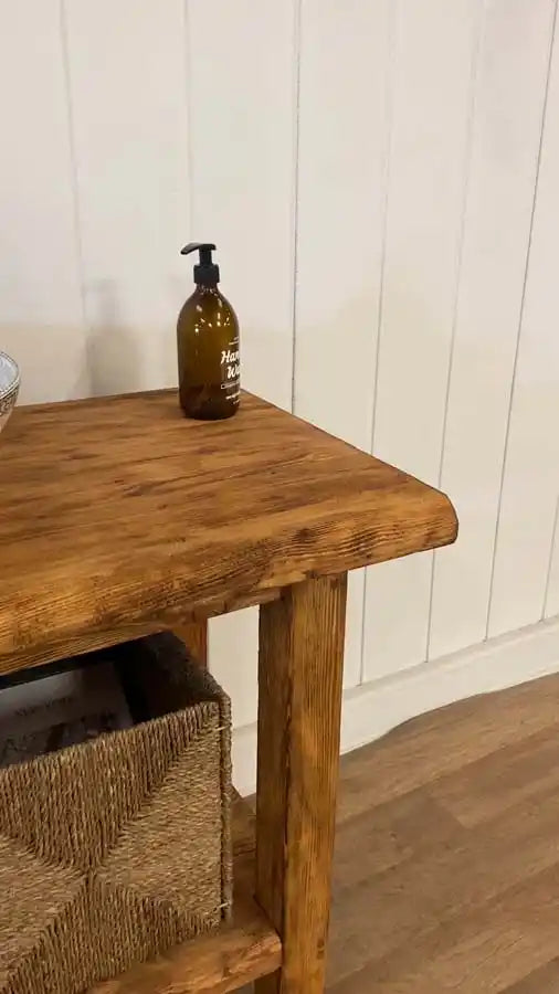 Rustic Bathroom Vanity - Farmhouse Narrow Live Edge Wood Vanities