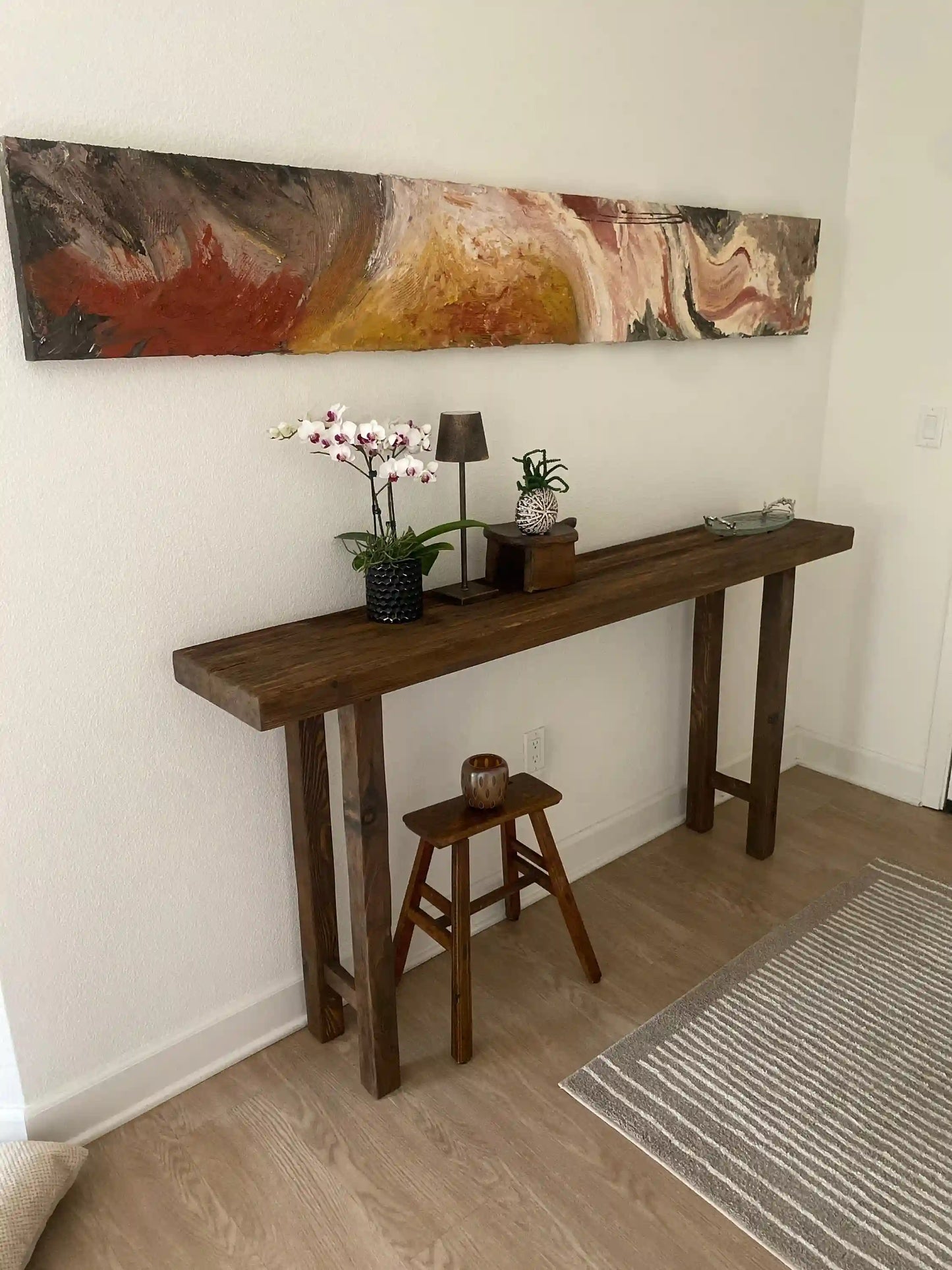 Rustic Entryway Wooden Console Table - Live Edge Wood Furniture