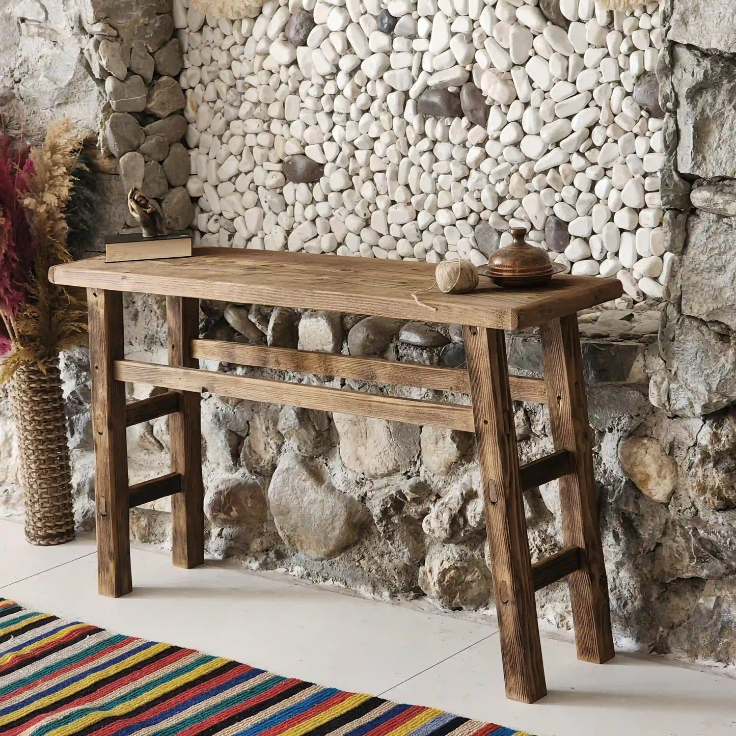 Rustikale Badezimmerwaschtische - Schmaler Bauernhausstil, Live Edge Wood 